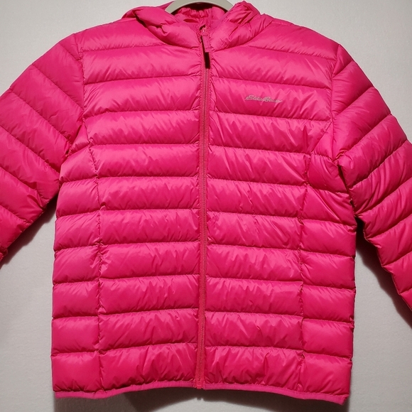 Eddie Bauer Girls Size XL Size 16 Pink Magenta Cirruslite Down Full Zip Jacket - Picture 2 of 11